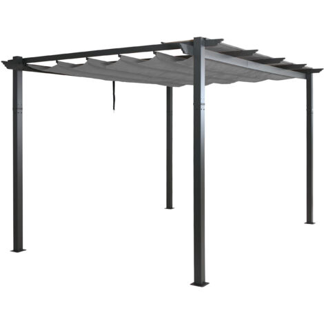 Pergola en aluminium HWC-N93, pavillon de jardin Pavillon de jardin, structure stable de 8