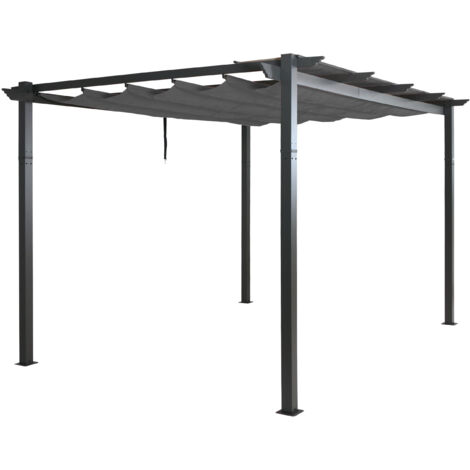 Pergola en aluminium HWC-N93, pavillon de jardin Pavillon de jardin, structure stable de 8