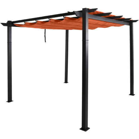 Pergola en aluminium HWC-N93, pavillon de jardin Pavillon de jardin, structure stable de 8