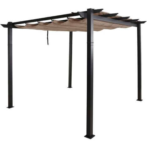 Pergola en aluminium HWC-N93, pavillon de jardin Pavillon de jardin, structure stable de 8