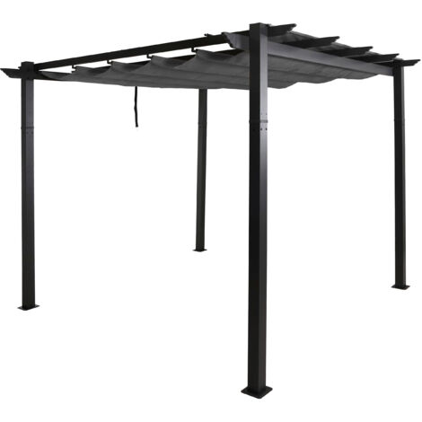 Pergola en aluminium HWC-N93, pavillon de jardin Pavillon de jardin, structure stable de 8