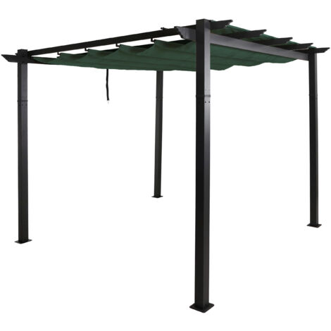 Pergola en aluminium HWC-N93, pavillon de jardin Pavillon de jardin, structure stable de 8