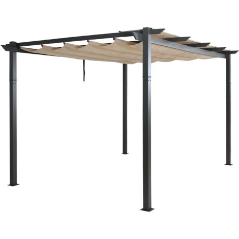 Pergola en aluminium HWC-N93, pavillon de jardin Pavillon de jardin, structure stable de 8