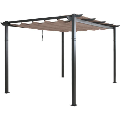 Pergola en aluminium HWC-N93, pavillon de jardin Pavillon de jardin, structure stable de 8
