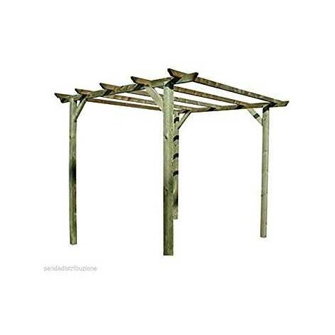 Pergola en bois 300x300cm – Pin imprégné en autoclave – Résistante aux intempéries – Kit de montage inclus – Blinky