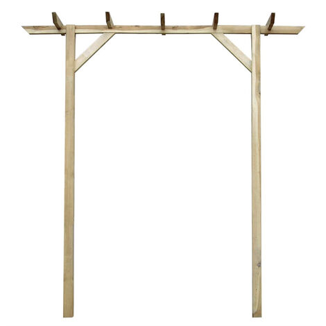 Pergola en bois de pin imprégné 200 x 40 x 205 cm – Résistante à la pourriture – Idéale pour rosiers et plantes grimpantes – Fimei