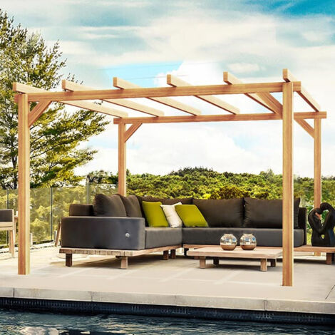 Pergola en bois lamellé-collé Angers 400 x 400 cm - Maderland