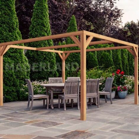 Pergola en bois lamellé-collé Caen 400 x 300 cm - Maderland