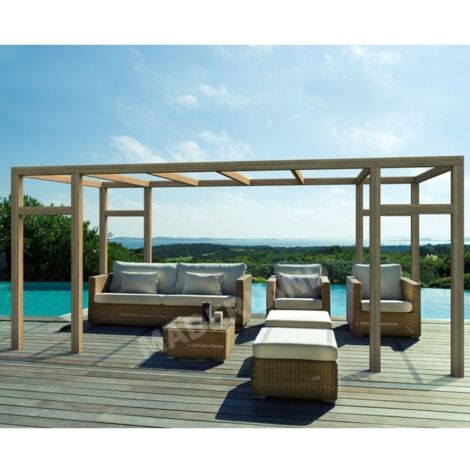 Pergola en bois lamellé-collé Montreuil 600 x 400 cm - Maderland