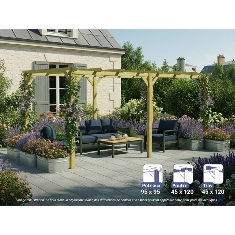 Pergola massive en bois Paris 510 x 300 cm Maderland