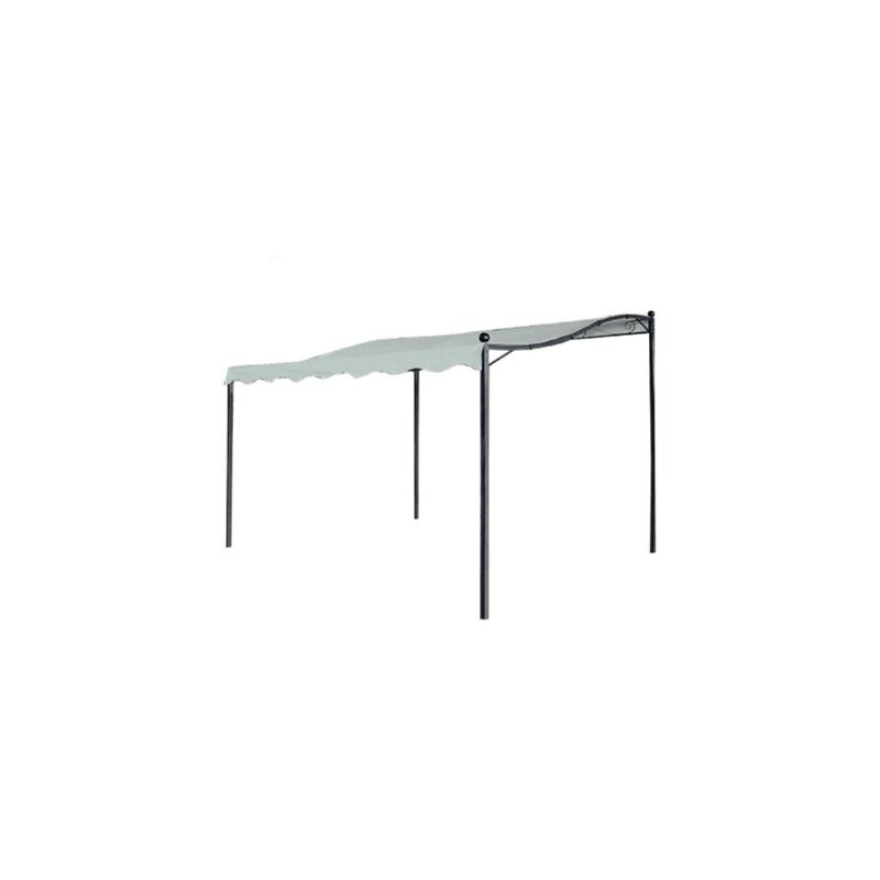 Lifeingarden - Gazebo Veranda structure en me'tal et fer avec feuille de polye'thyle'ne 3x2,5 mt couleur e'cru pour jardin exte'rieur