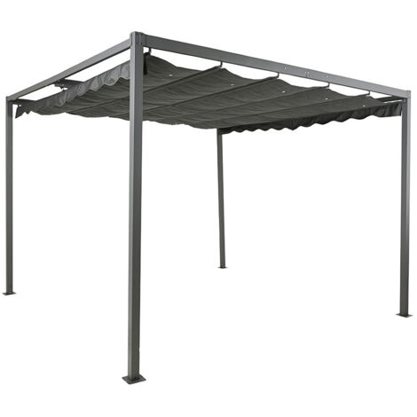 Pergola extérieure 300x300x220cm gris anthracite 891705