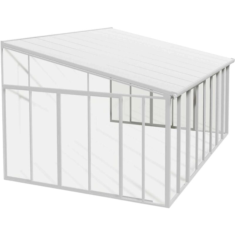Chalet&jardin - Véranda en aluminium blanc et polycarbonate SanRemo 16.5m²