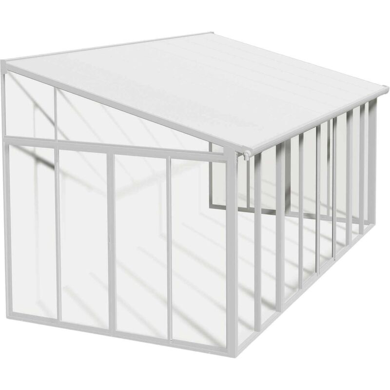 Véranda en aluminium blanc et polycarbonate SanRemo 16.3m²