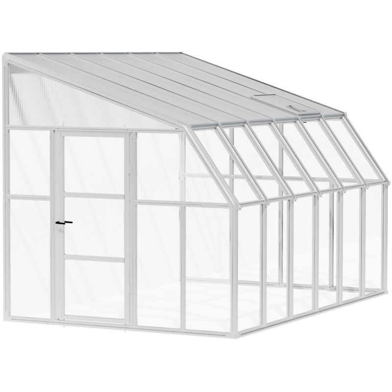 8' x 12' Palram Canopia Rion White Sun Room Walk-In Wall Greenhouse (2.4m x 3.6m)