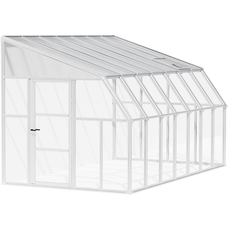 8' x 14' Palram Canopia Rion White Sun Room Walk-In Wall Greenhouse (2.4m x 4.2m)