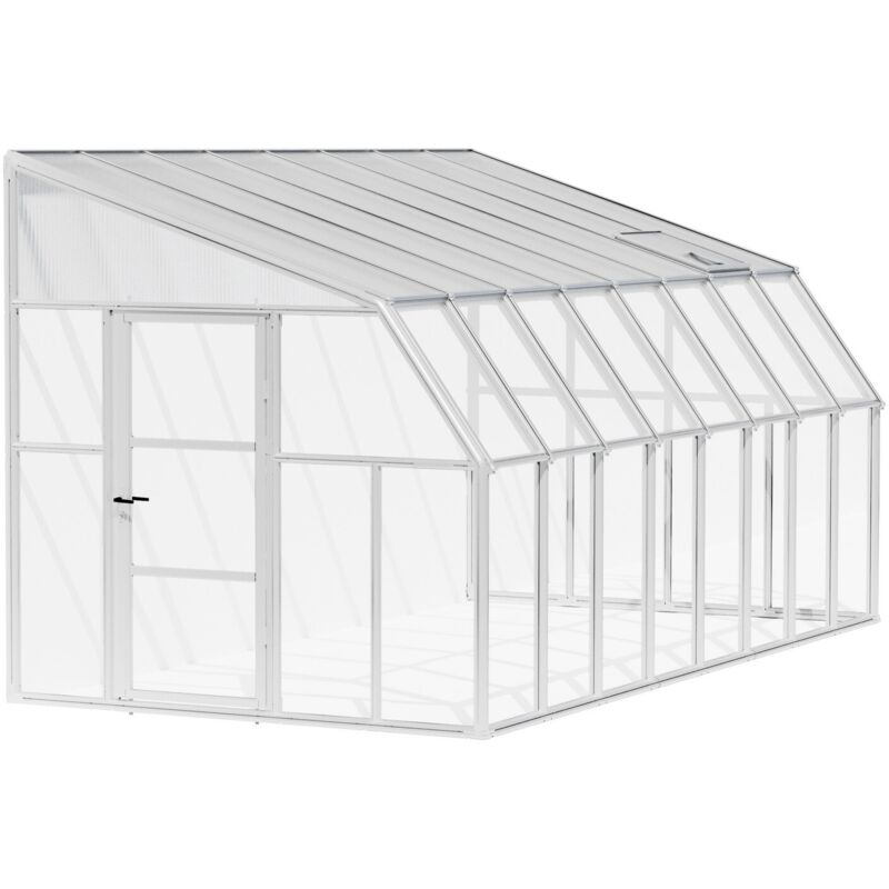 8' x 16' Palram Canopia Rion White Sun Room Walk-In Wall Greenhouse (2.4m x 4.8m)