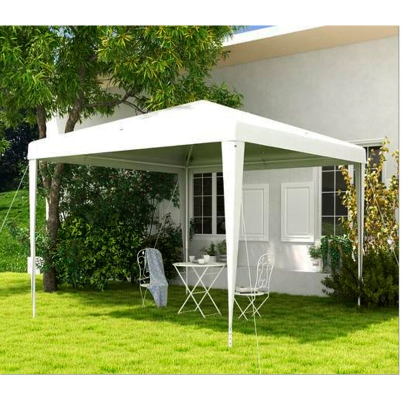 Fplus - Pergola Fixe Bambou 3,0x3,0 m Hauteur 2,5 m Blancalp-030