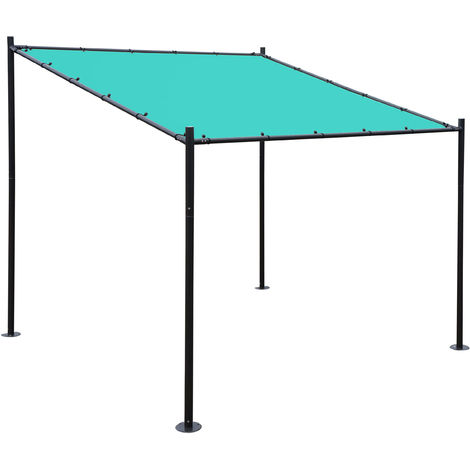 Pergola Hhg 412 Anbaupergola Garten Pavillon Terrassenuberdachung Sonnenschutz 3x3m Turkis 67166