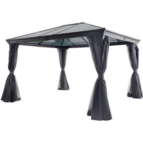 Pergola in alluminio belize grafite 3,6x3m - Hespéride