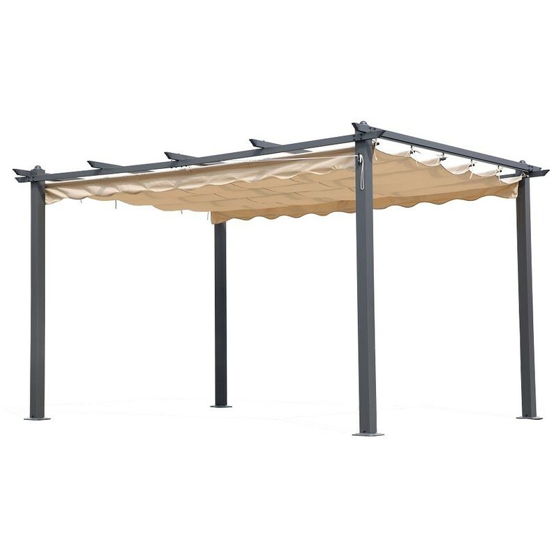 Pergola 3x4 gazebo alluminio con telo retrattile scorrevole giardino Salone