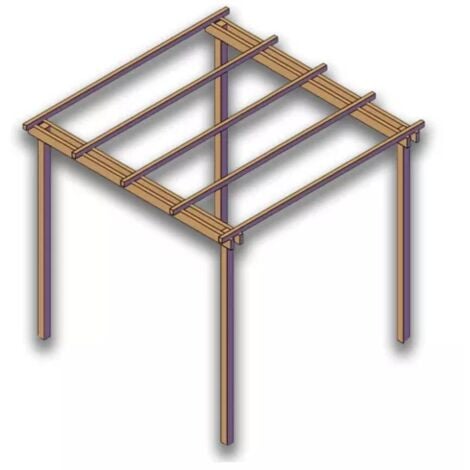 SUNWOOD Pergola in Legno da Giardino SLIM 240x240 cm, Impregnata in Autoclave Classe IV