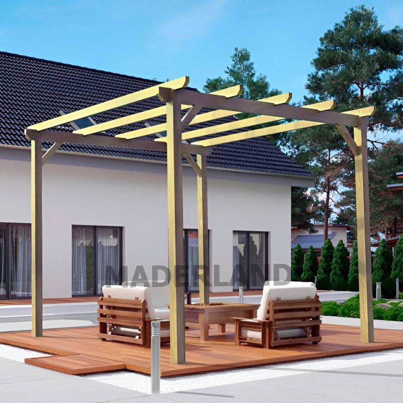 Pergola en bois massif Madrid 420 x 300 cm