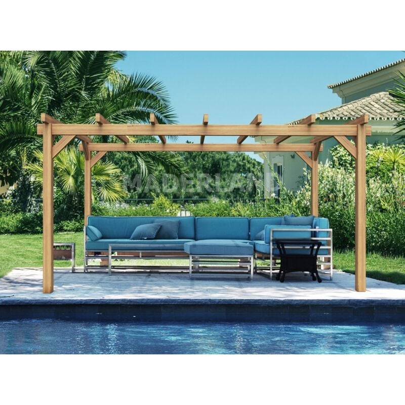 Pergola en bois autoportante - modèle valencia - 400 x 300 cm - Maderland