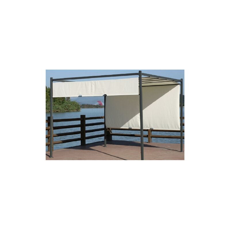 Webmarketpoint - Pergola gazebo Itaca avec structure en acier et plateau coulissant en polyester blanc 3x3x2,3 m pour jardin exte'rieur