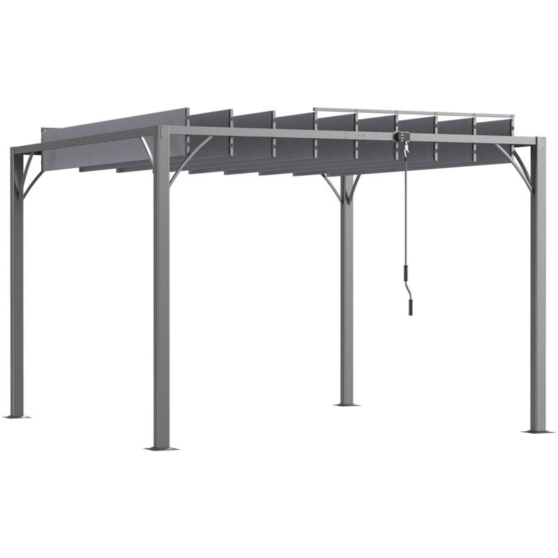 Pergola lames orientables 2,90 x 2,95 malou grise