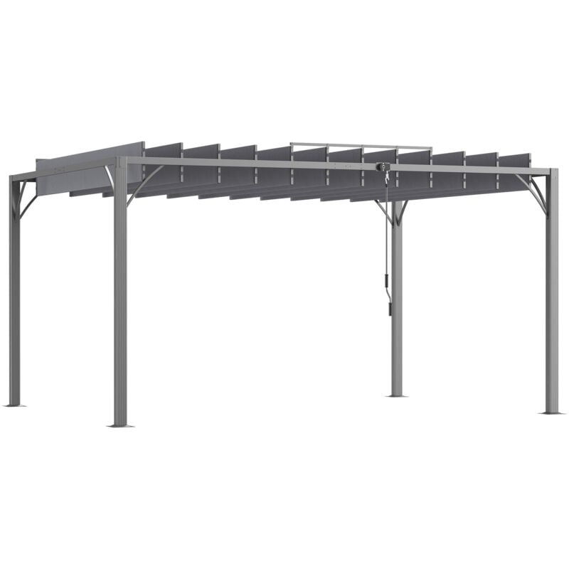 Pergola lames orientables 3,90 x 2,95 maud grise