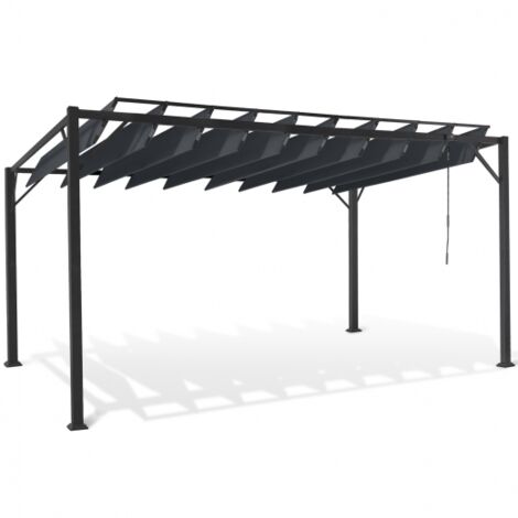 Pergola lames orientables 3x4 M gris anthracite