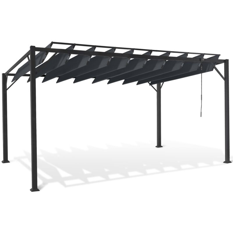 Pergola lames orientables 3x4 M gris anthracite