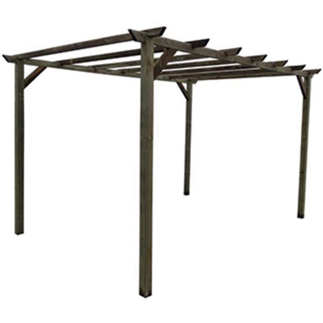 Pérgola libre en pino impermeabilizado 300x300xH400 cm