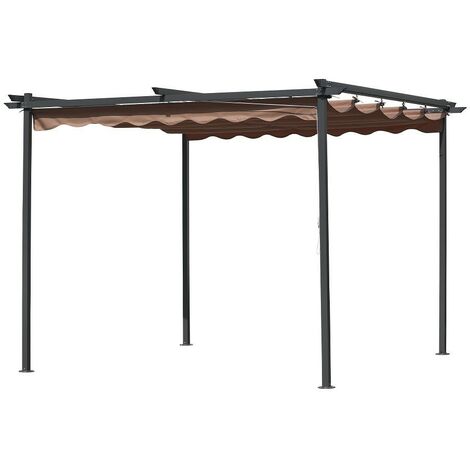 I GIARDINI DEL RE Pergola mt.3x3 gazebo acciaio con telo retrattile scorrevole giardino - Gdr