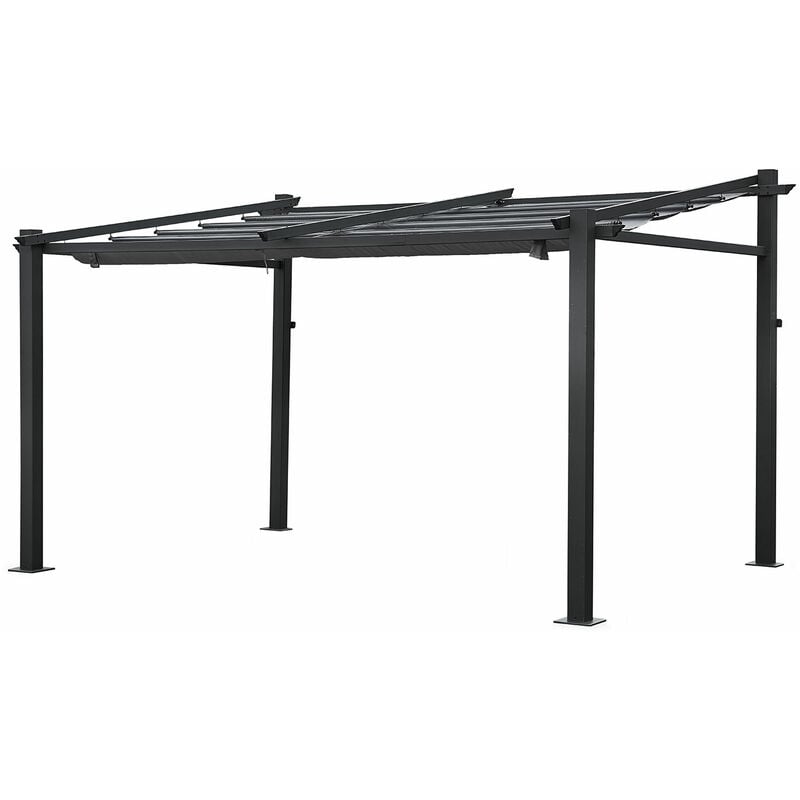 Happy Garden - Pergola murale 3 × 4m fréjus grise - structure aluminium