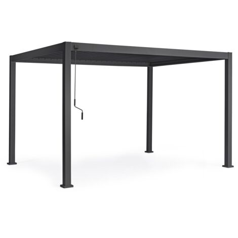 Pergola Ocean 3x4 m in Alluminio Verniciato con Tetto Lamellare Orientabile Antracite
