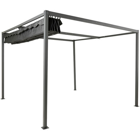 Pérgola para exterior 300x300x220cm gris antracita 891705
