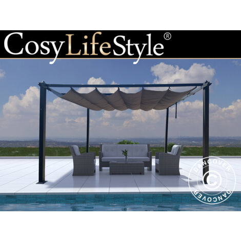 Pergola pavillon Santa Cruz, 4x4m, Dunkelgrau