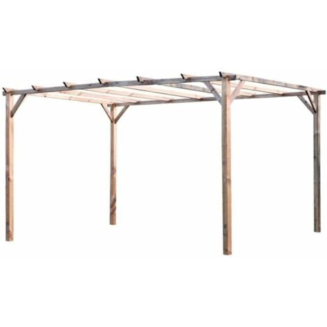 FAR PERGOLA PERGOLATO GAZEBO 3x4 MT IN LEGNO DA GIARDINO CM 240 H ESTERNO PALO 9x9 477r
