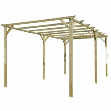 Pergola addossata 3x4 in legno impregnato e ferramenta zincata