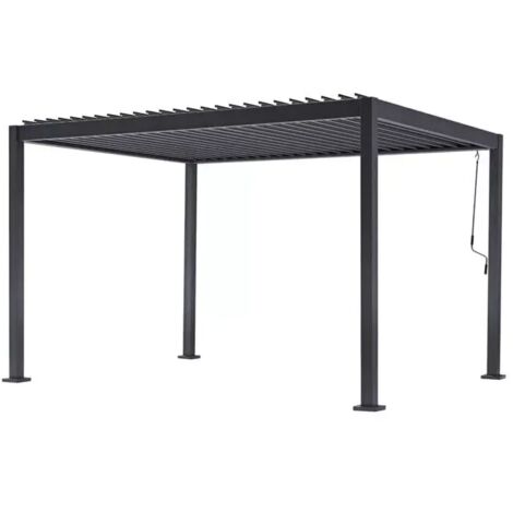 pergola solaria "texas" in alluminio antracite 3x4 mt