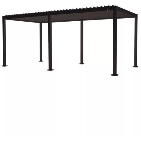 pergola solaria "texas" in alluminio antracite 3x6 mt