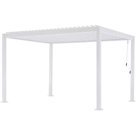pergola solaria "texas" in alluminio bianco 3x4 mt