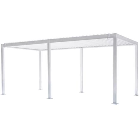 pergola solaria "texas" in alluminio bianco 3x6 mt