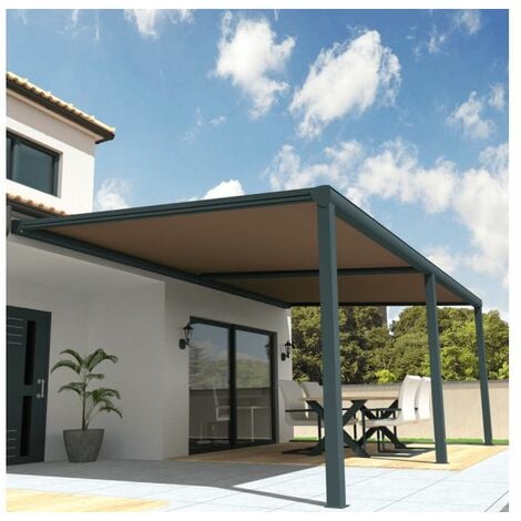 Store de pergola 3x4 Perméable (kit complet) Couleur: Anthracite - Kit  poulie: Non