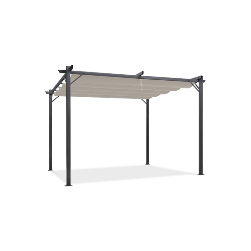 Pergola toit rétractable 4 pieds 3x4 M tonnelle taupe