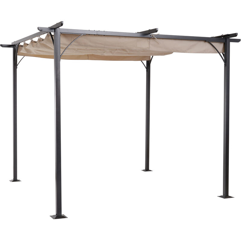 Pergola toit rétractable viviana beige et noire