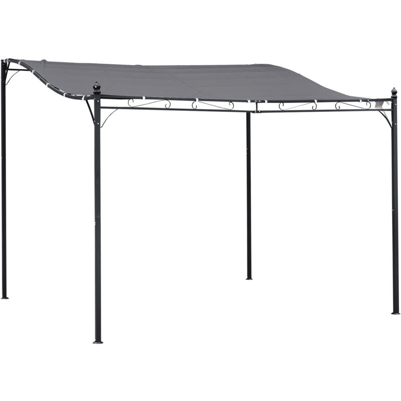 Pergola tonnelle 2,97 x 2,97 cm celia gris et noir