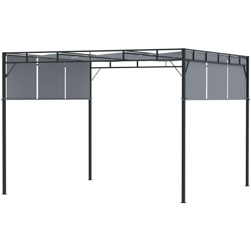 Pergola triple toit rétractable alessandra grise et noire